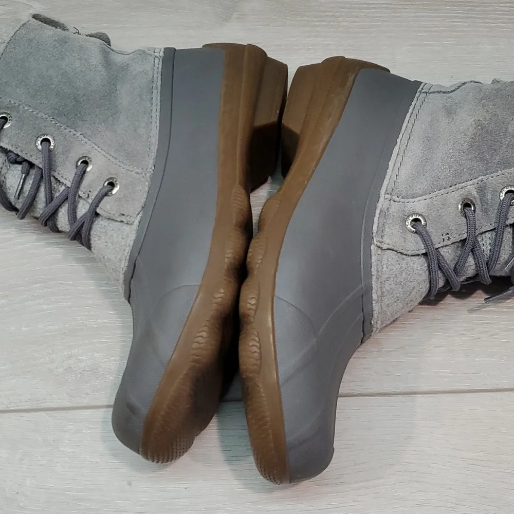 Sperry Womens Top Sider Wool Saltwater Rubber Waterproof Boots shoes sz 6.5M
